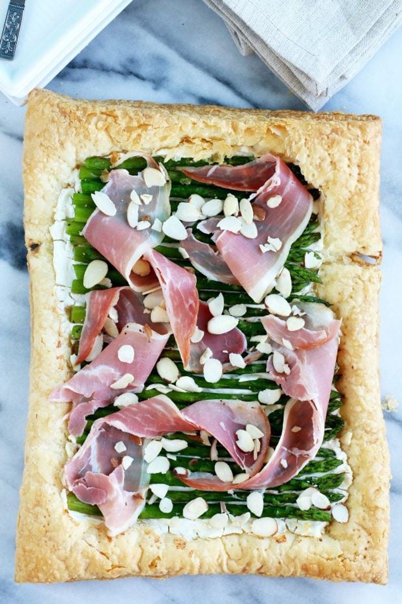 Prosciutto Asparagus Puff Pastry Tarts
