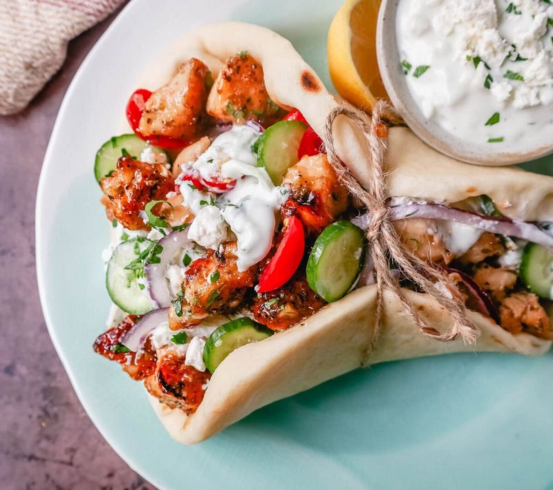 Greek Chicken Pitas