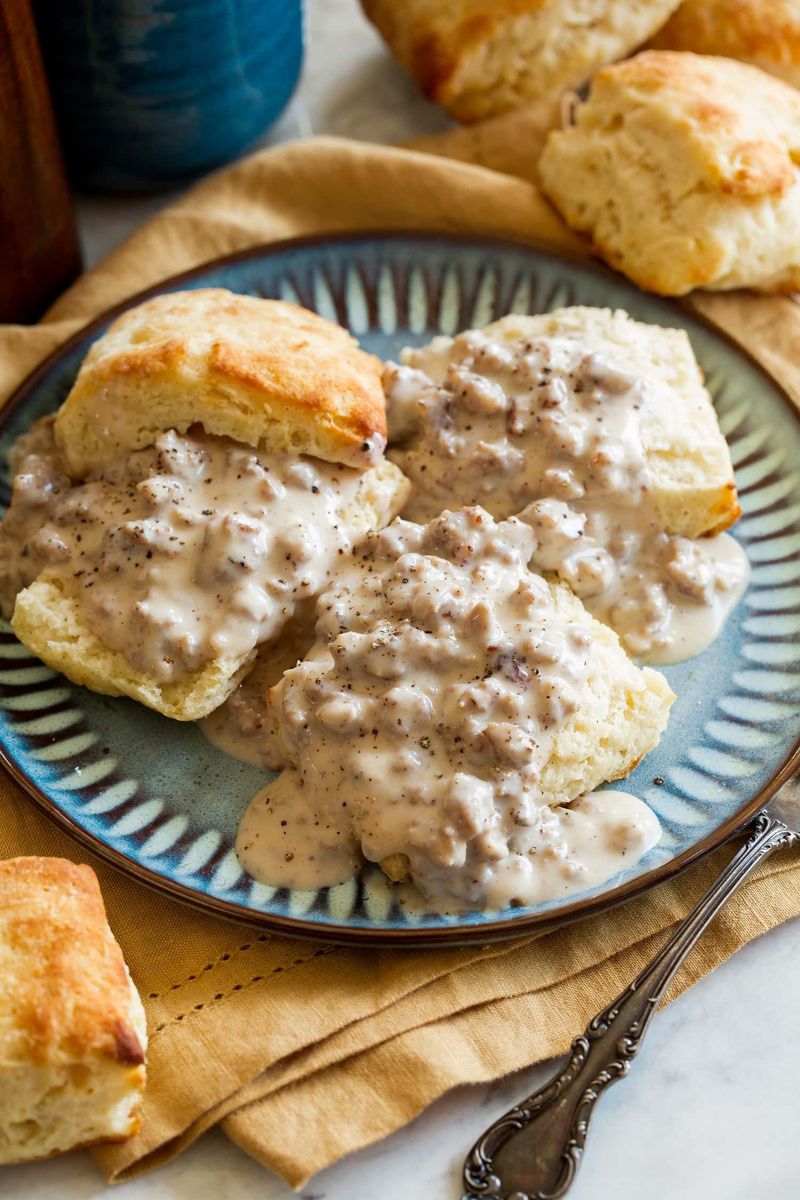 Buttermilk Biscuits with Sausage Gravy