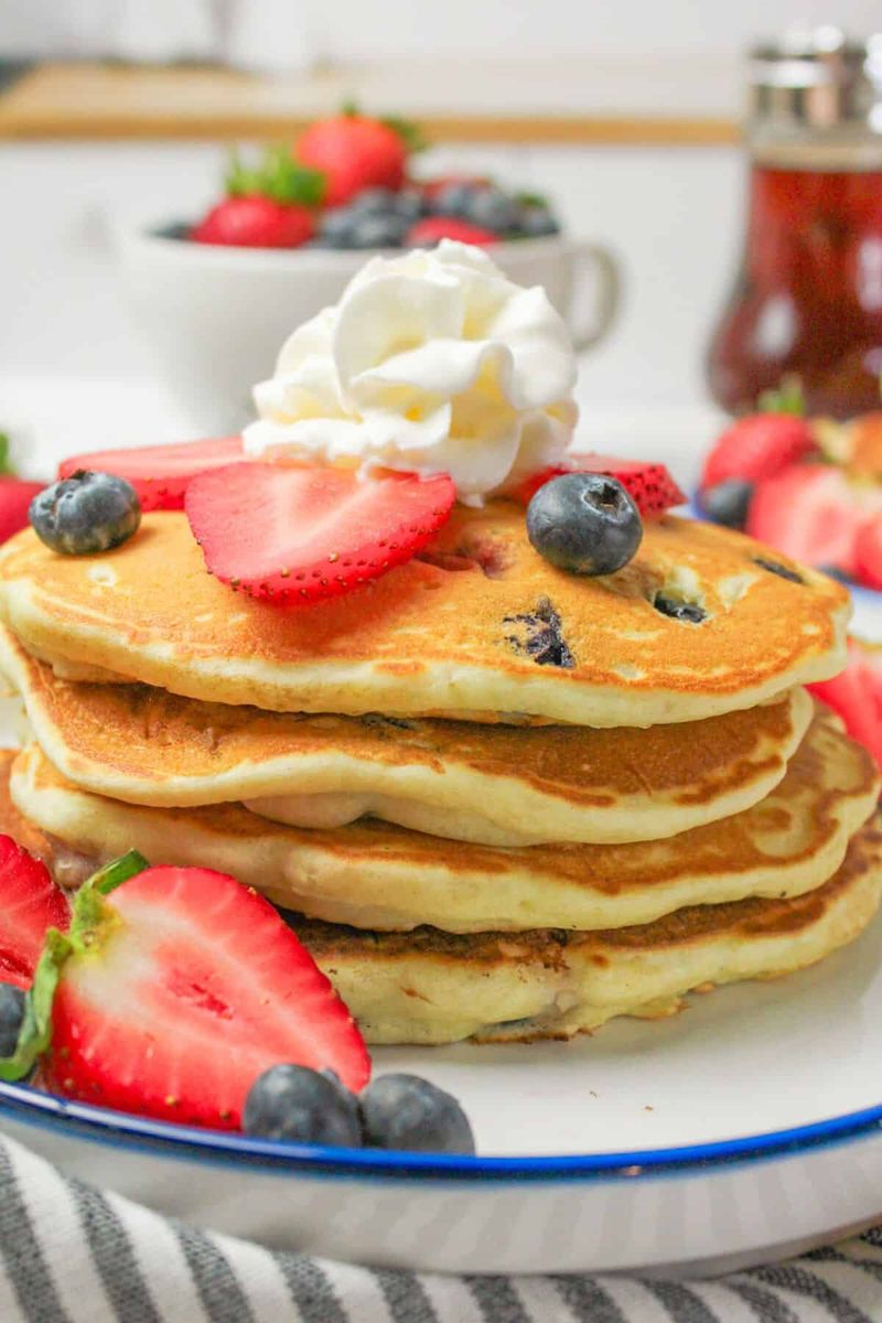 Double Berry Banana Pancake Breakfast