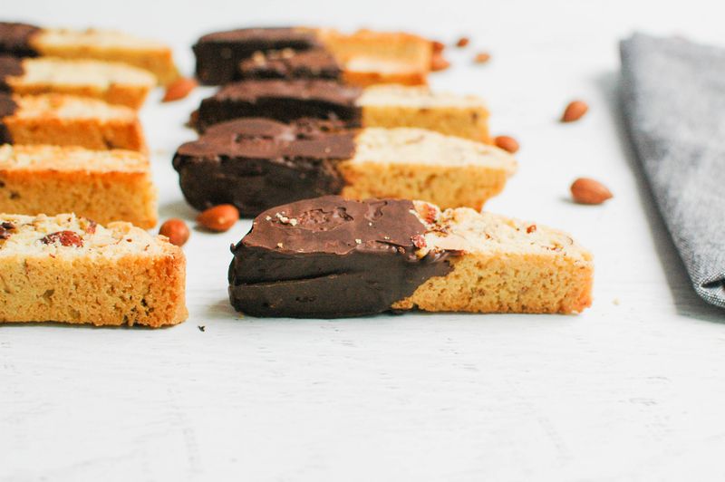 Biscotti Dipped In Chocolate