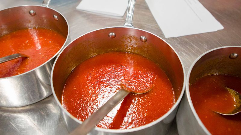 The tomatoes taste harsh or acidic