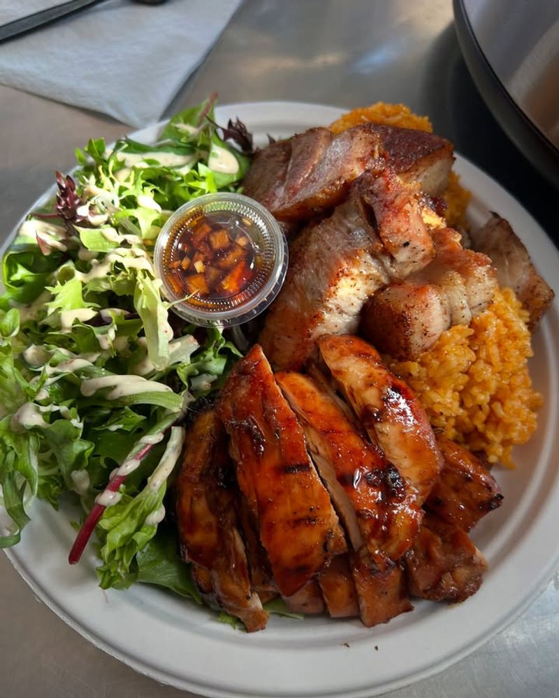 Northern Mariana Islands - BBQ Chicken Plate with Red Rice