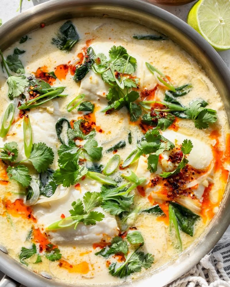 Coconut-Lime Poached Cod