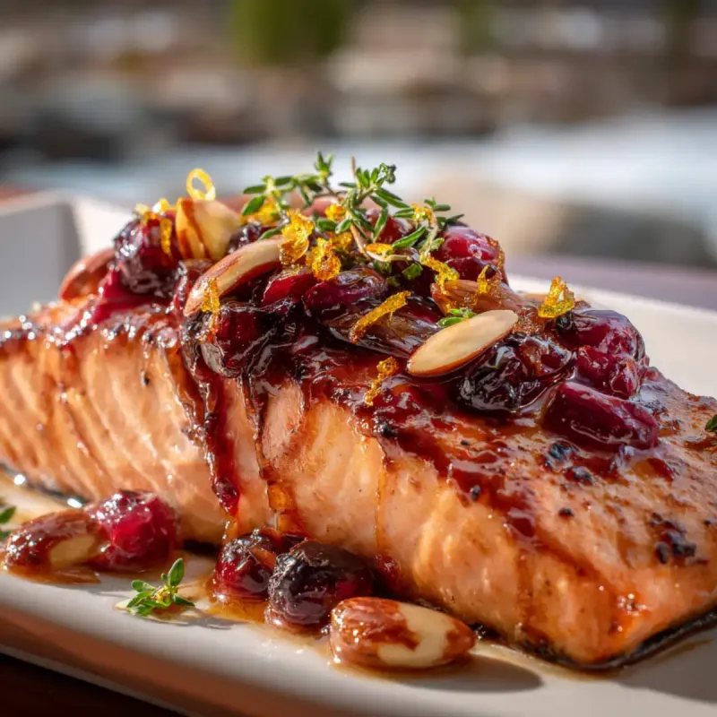 Cranberry Orange Glazed Salmon