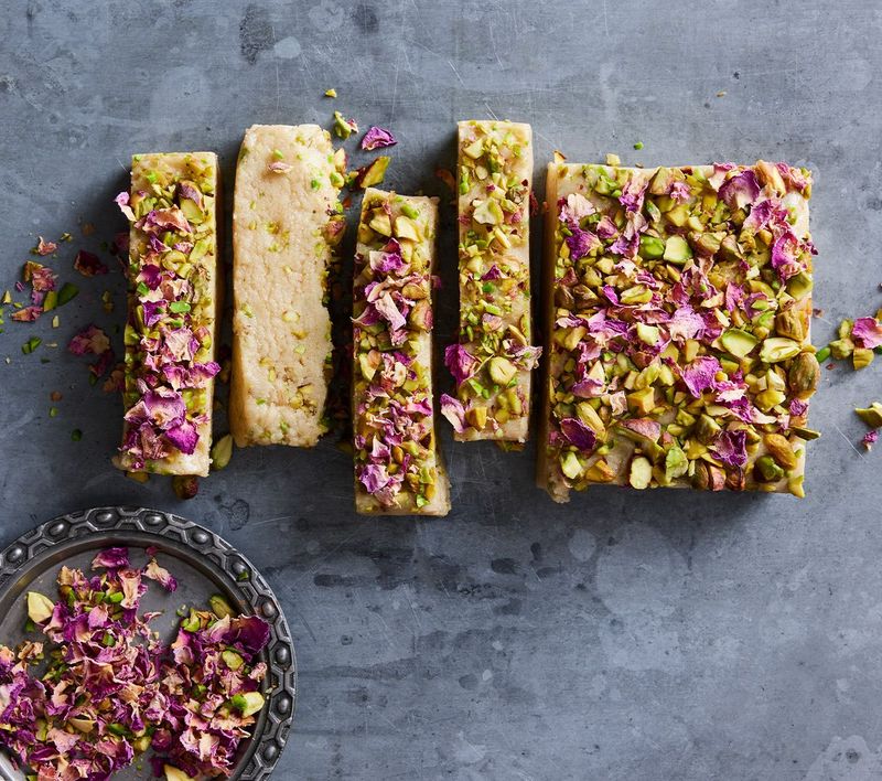 Pistachio Rose Halva Bites