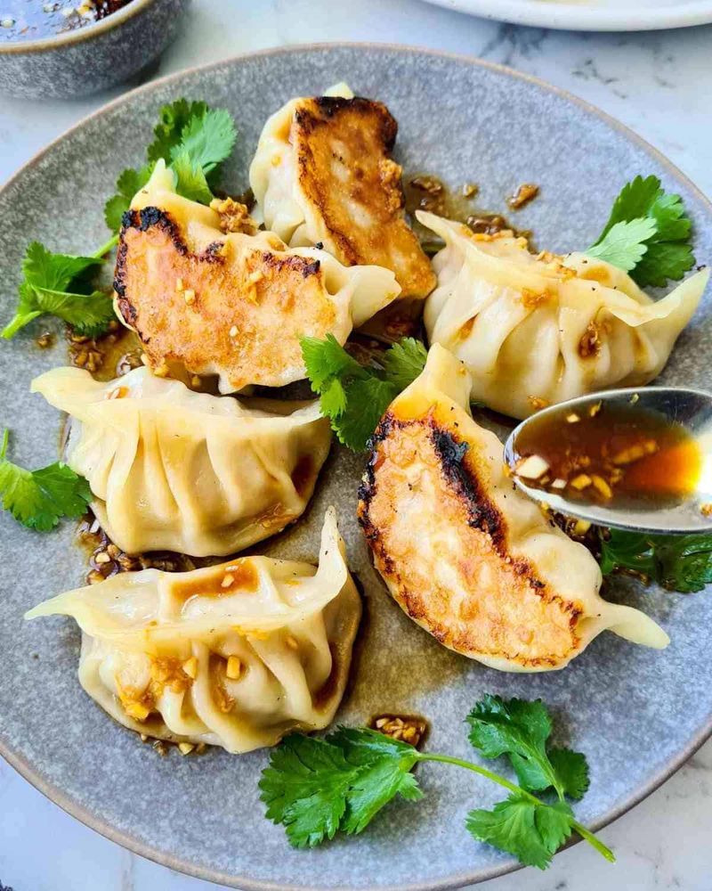 Pan-Fried Dumplings Using Store-Bought Wrappers
