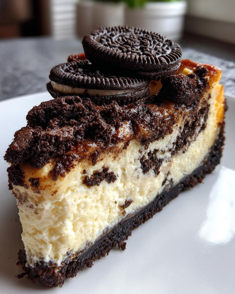 Oreo-Style Cheesecake-Inspired Slice