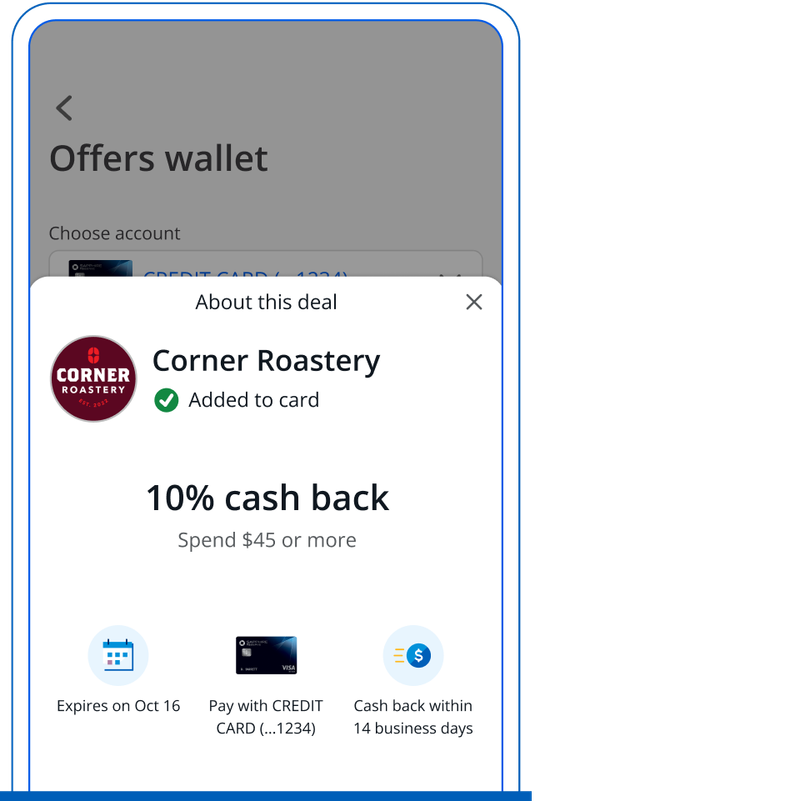 Use cash back and credit offers