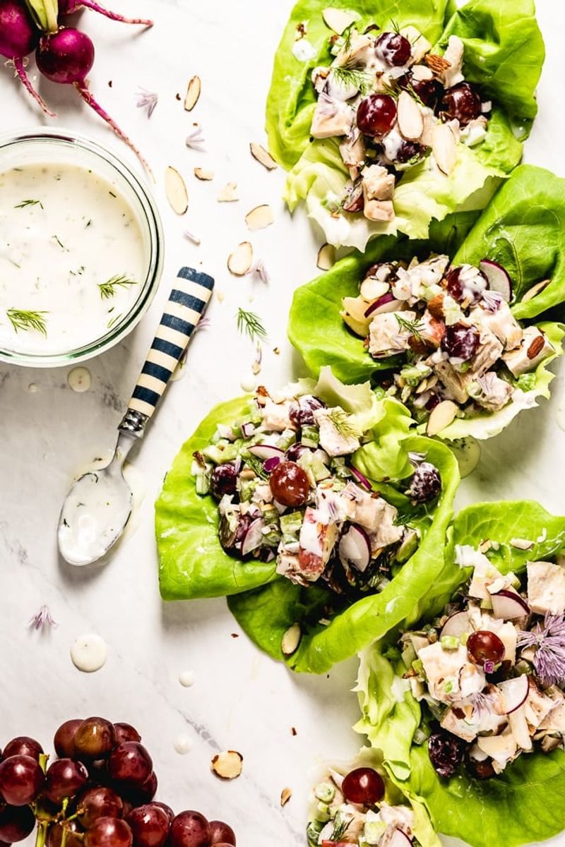 Greek Yogurt Chicken Salad Lettuce Wraps