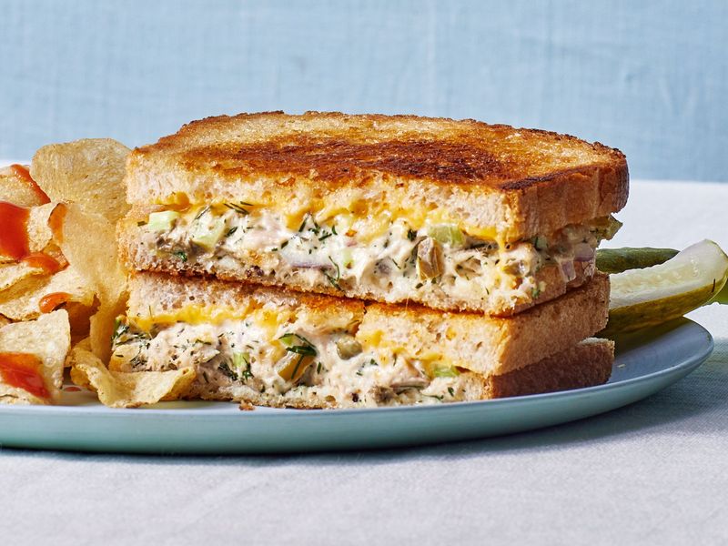 Tuna Melt with Dill Pickles