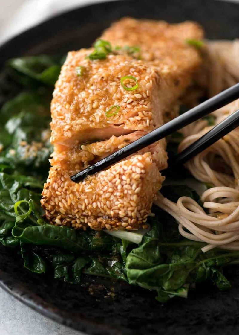 Sesame-crusted salmon