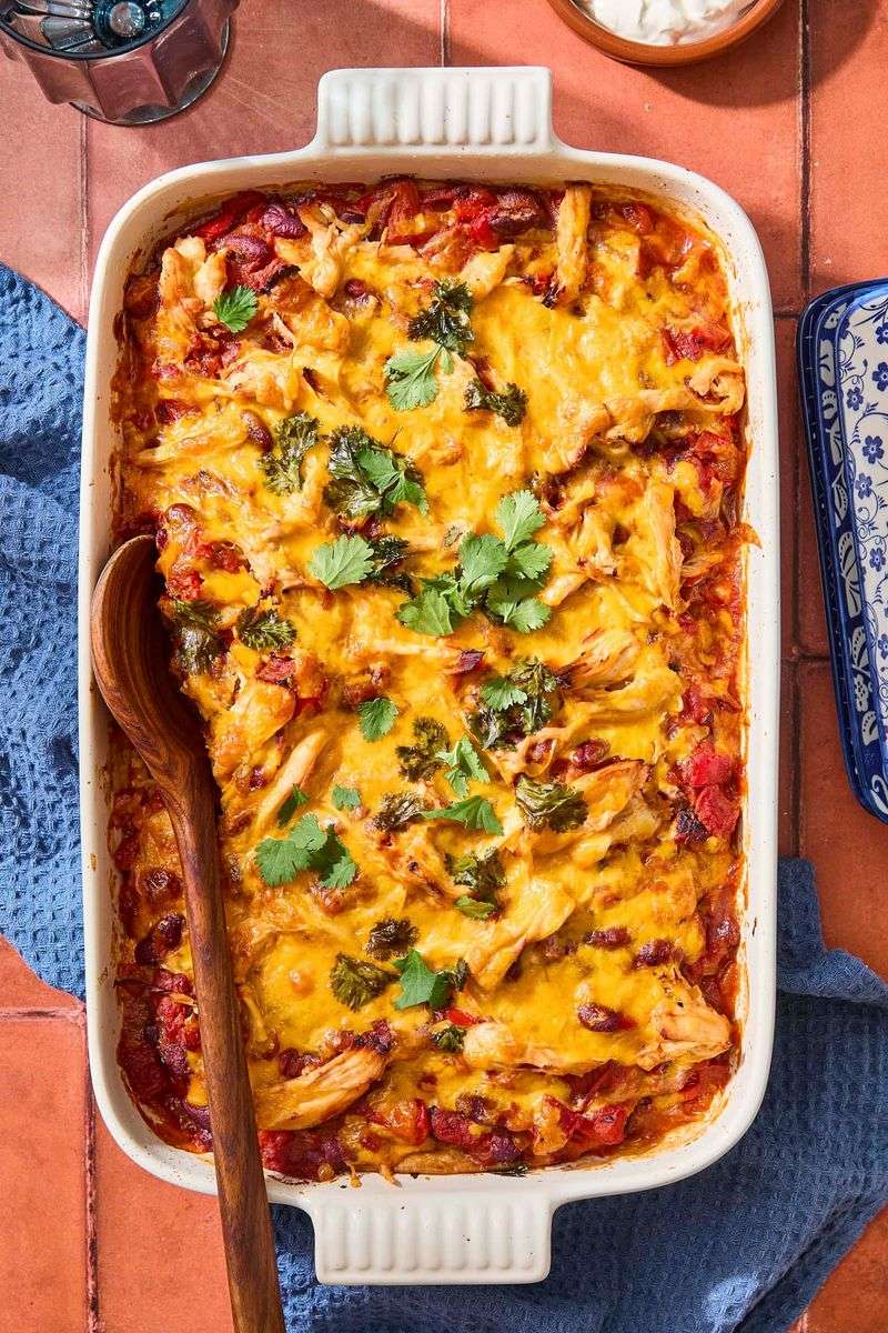 Baked Chicken Tortilla Soup Casserole