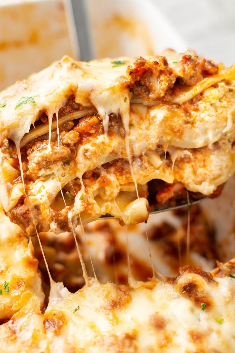 Lasagna packed with cheese