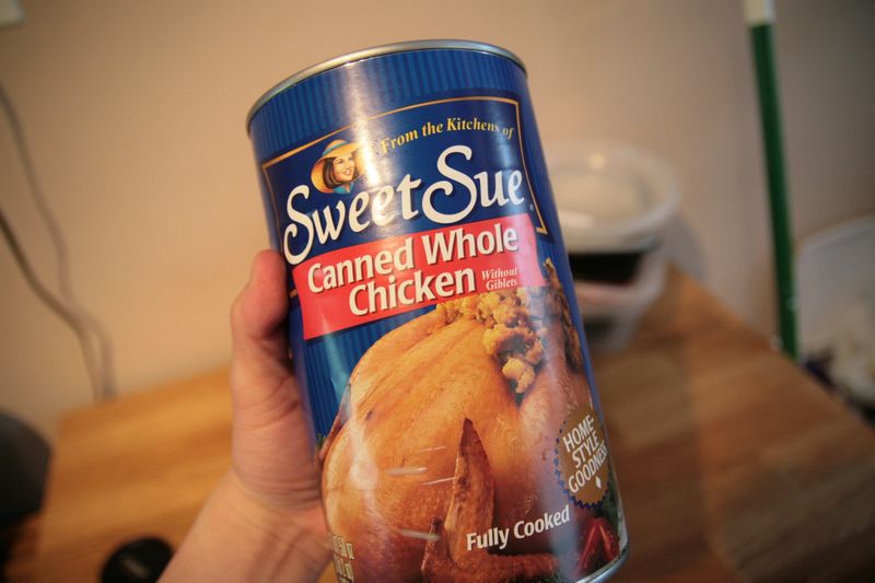 Canned whole chicken