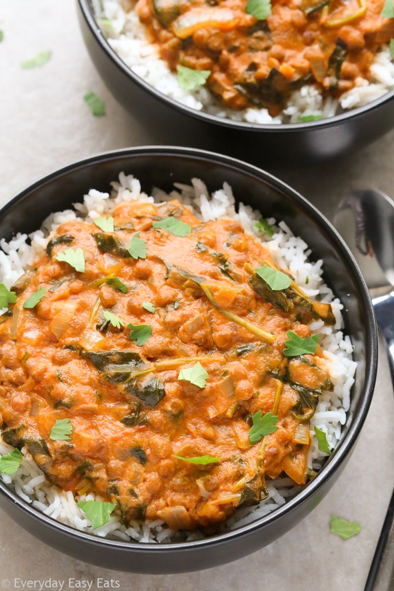 Lentil and Spinach Coconut Curry