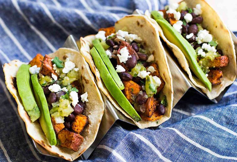 Black Bean Tacos With Roasted Sweet Potatoes