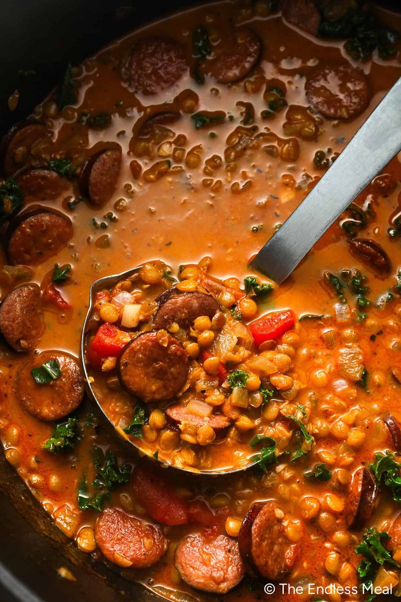 Slow Cooker Lentil and Sausage Stew