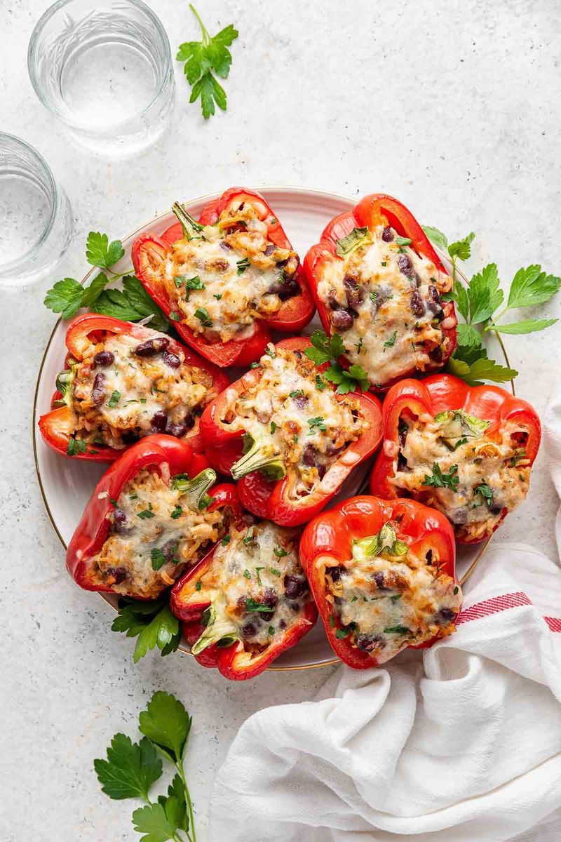 Bean And Rice Stuffed Peppers