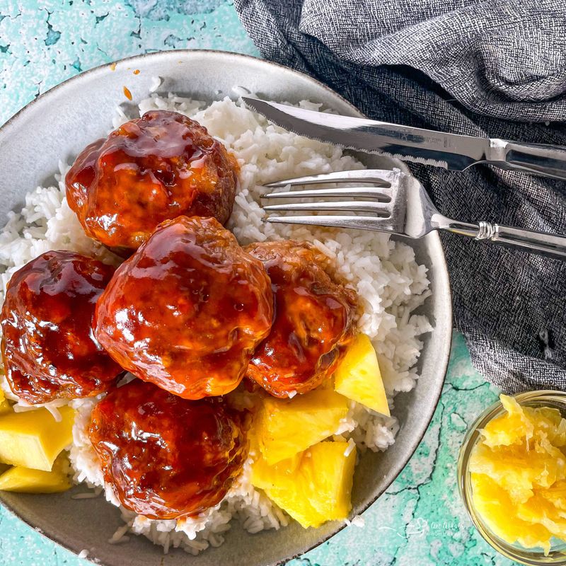 Ham Balls with Pineapple Glaze
