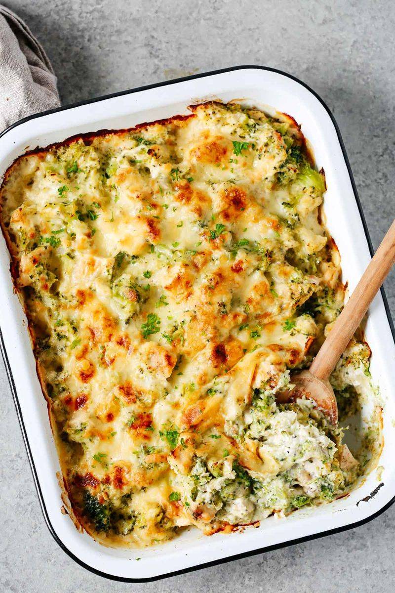 Broccoli Cheddar and Cauliflower Bake