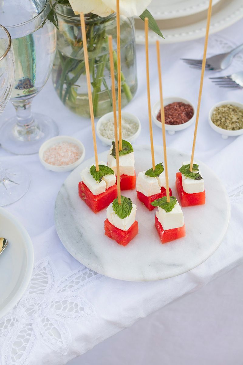 Watermelon Feta Skewers