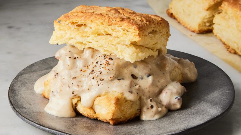 Sausage Gravy with Biscuits