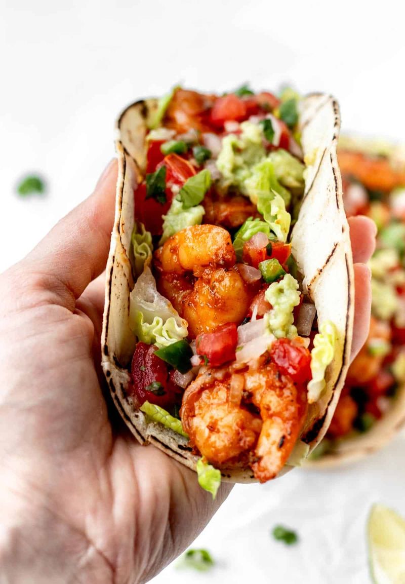 Garlic Butter Shrimp Tacos With Pico de Gallo