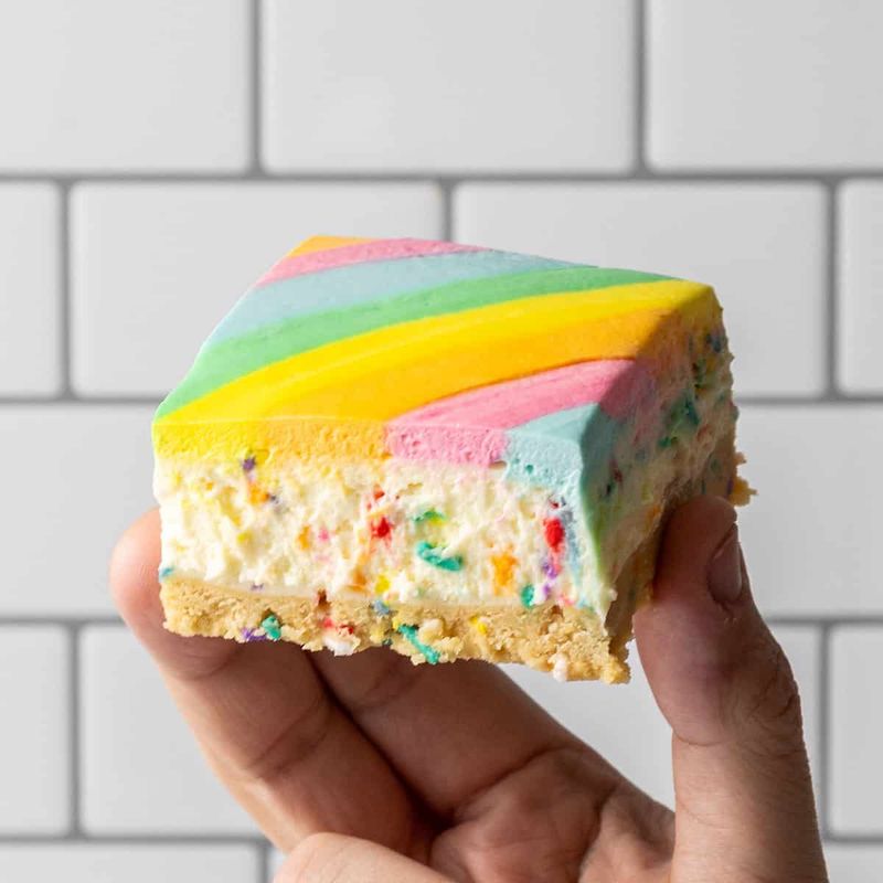 Rainbow Cheesecake Bars