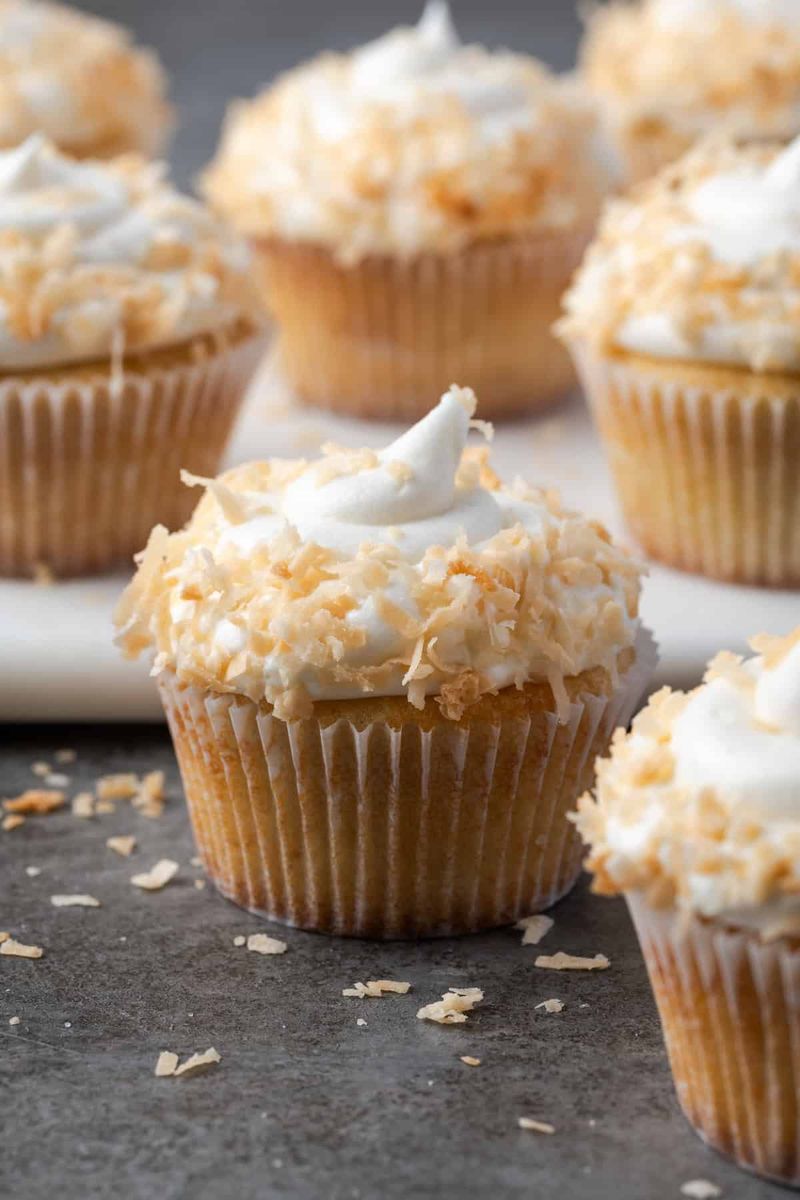 Vanilla Cupcakes With Coconut Frosting