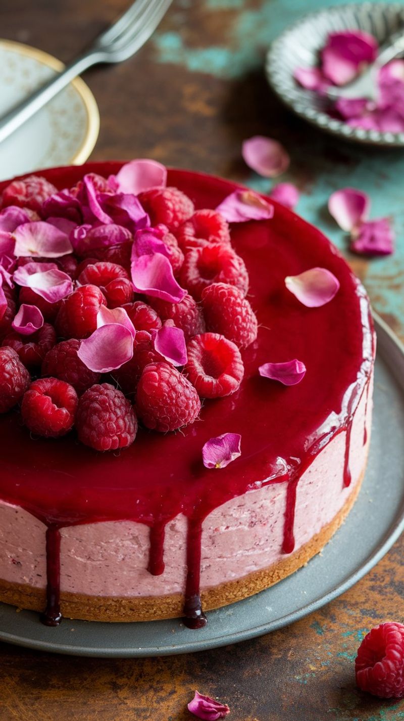 Raspberry Rosewater Cheesecake Bars