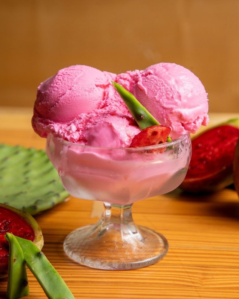 Prickly Pear Ice Cream with Chili Salt