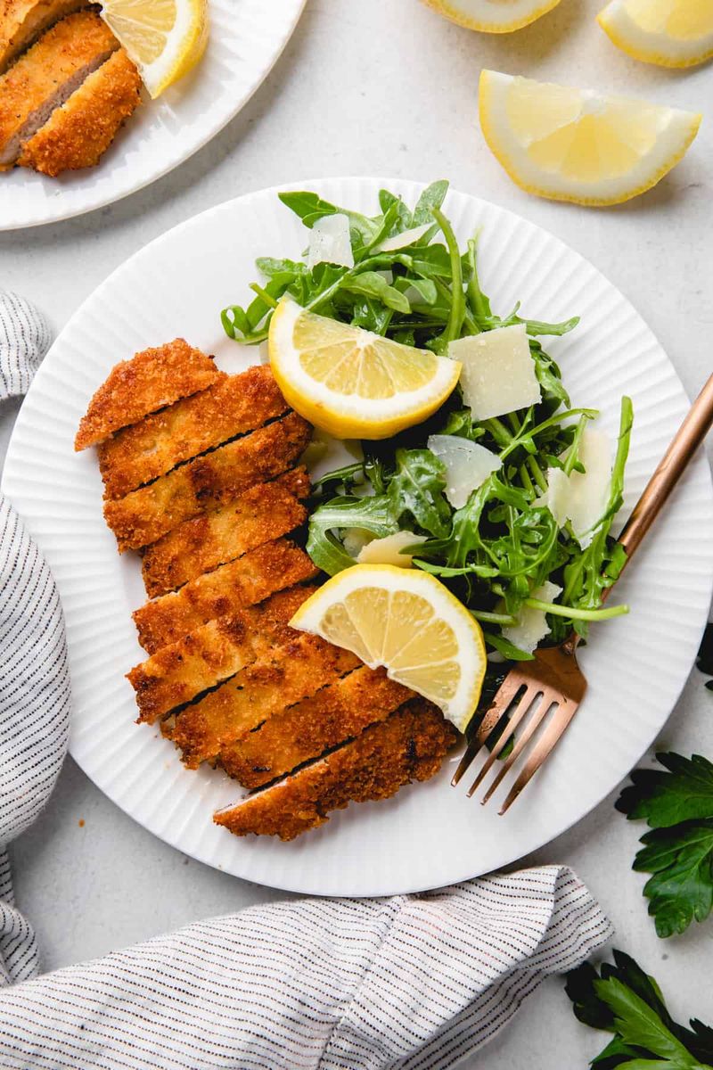 Crispy Pork Milanese with Arugula