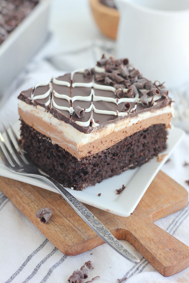 Chocolate “Tuxedo” Cake (Sheet Style)