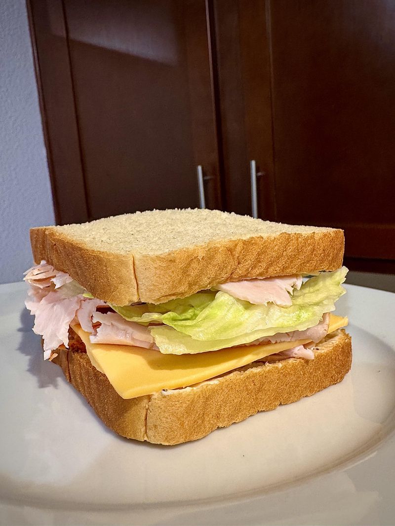 Turkey, Cheddar, Mayo, Lettuce, and Bread