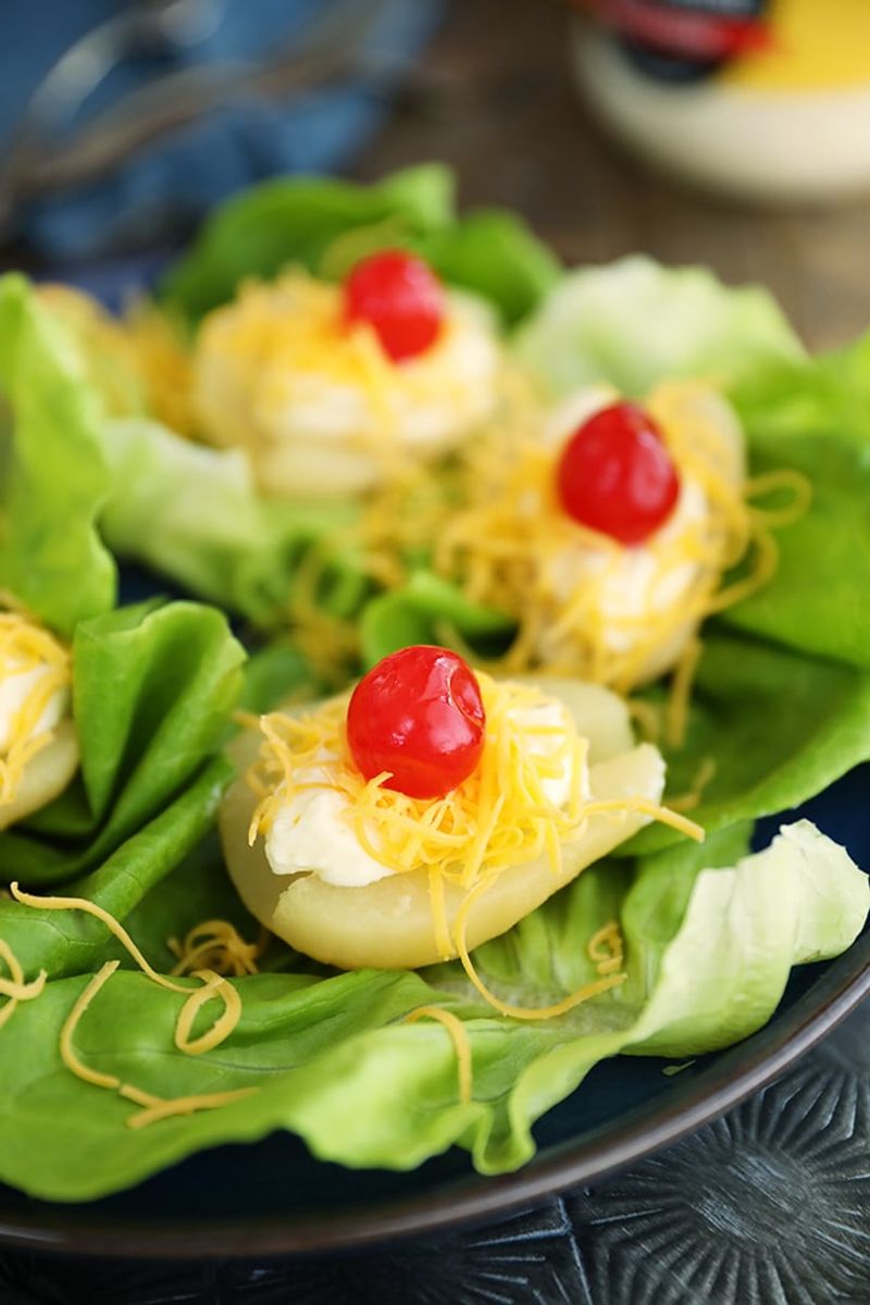 Pear Salad with Mayo and Cheese