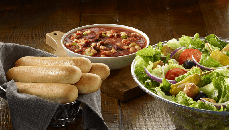 Olive Garden Soup, Salad, and Breadsticks