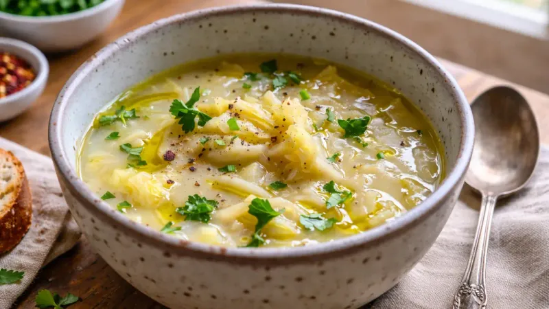 Creamy Cabbage And Leek Soup