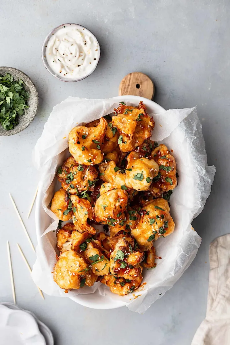 Honey Sriracha Cauliflower Bites