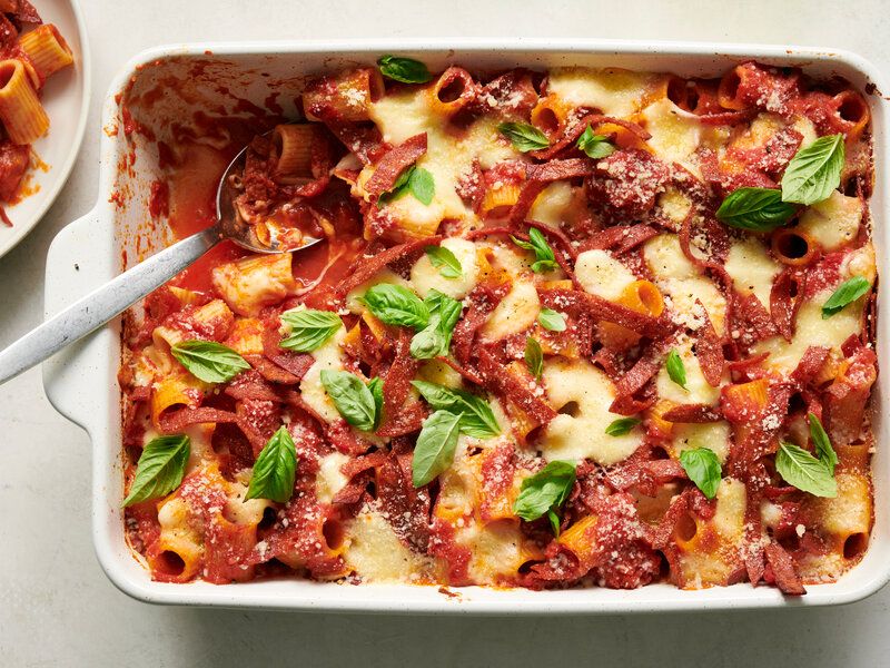 Pepperoni or Salami Pasta Bake