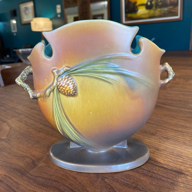 Roseville Pinecone Jar