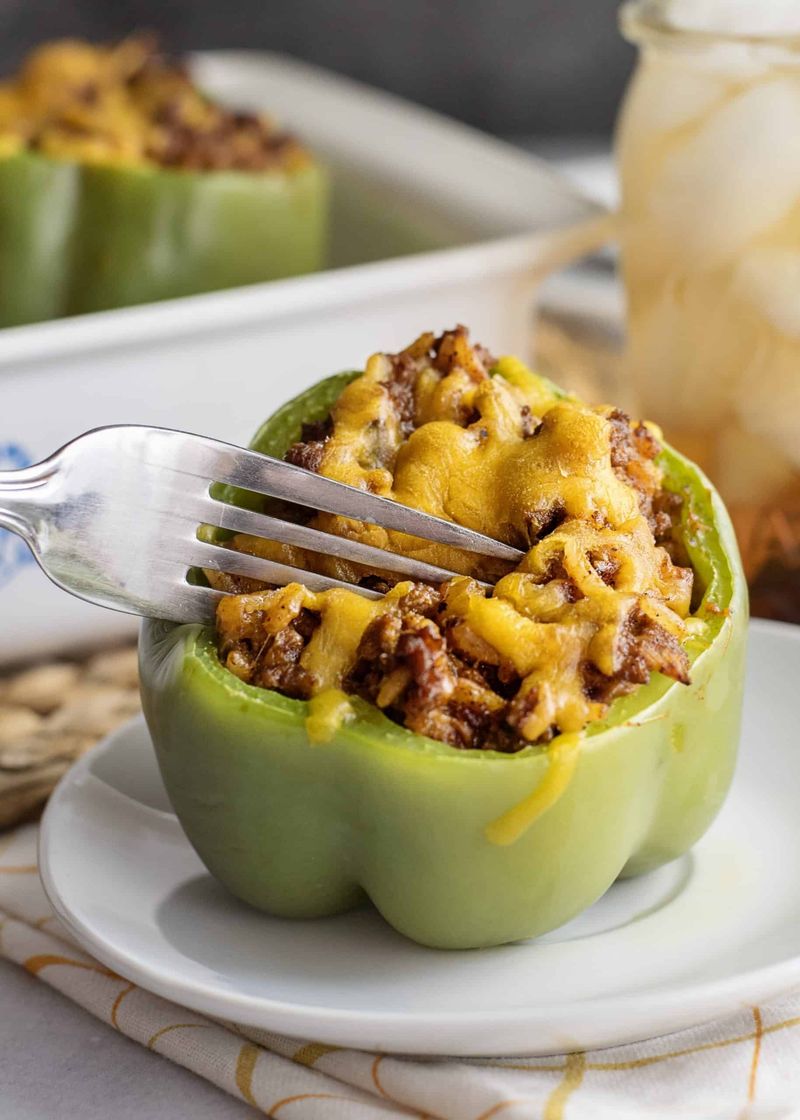 Turkey and Cheese Stuffed Peppers