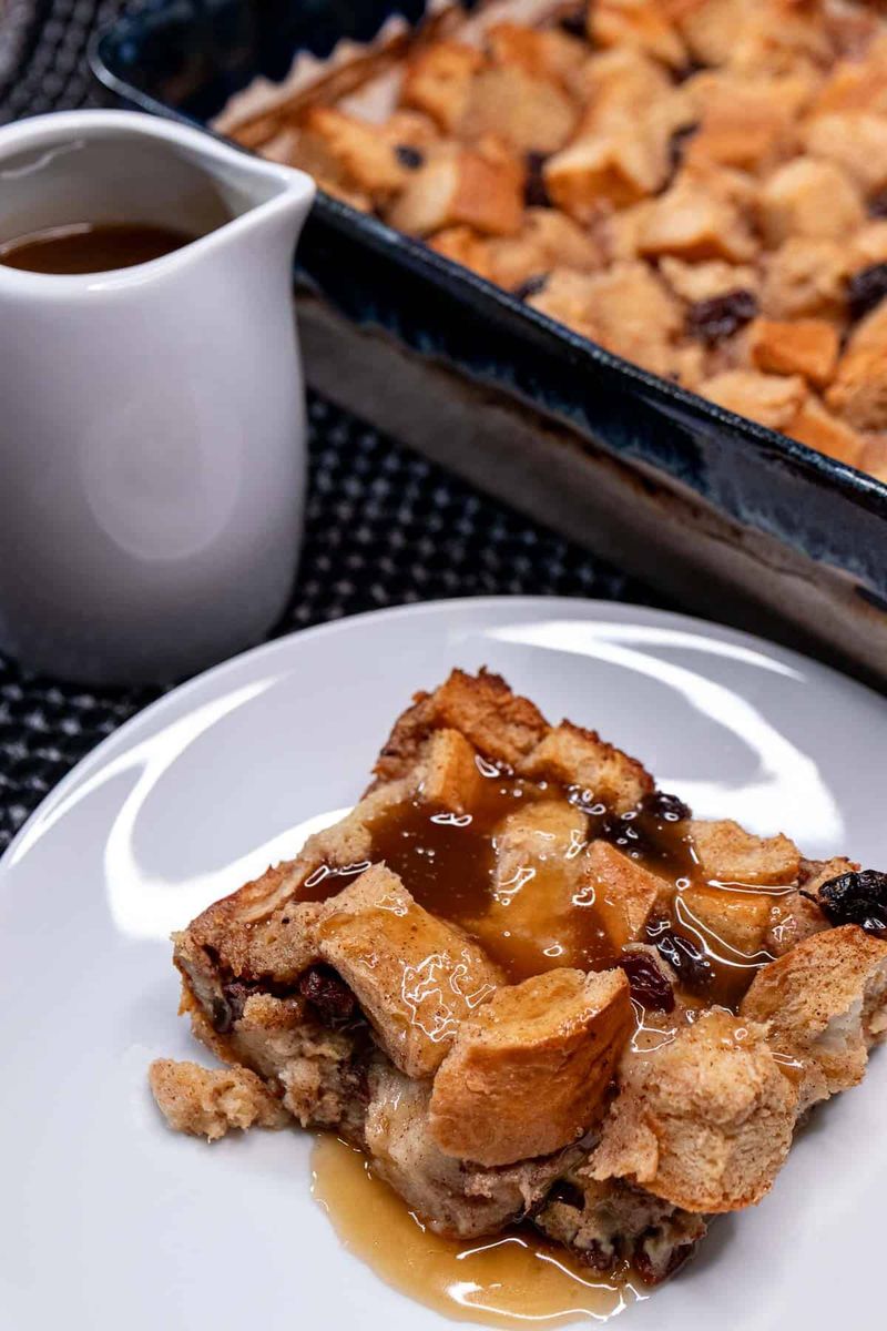 Raisin Bread Pudding With Sauce