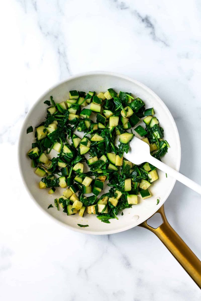 Not cooking watery vegetables first