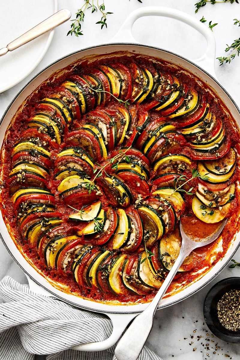 Baked Ratatouille With Goat Cheese