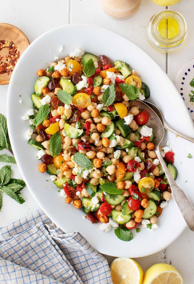 Lemony Chickpea Cucumber Salad