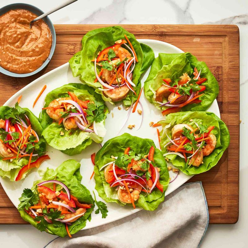 Chili Garlic Shrimp Lettuce Cups