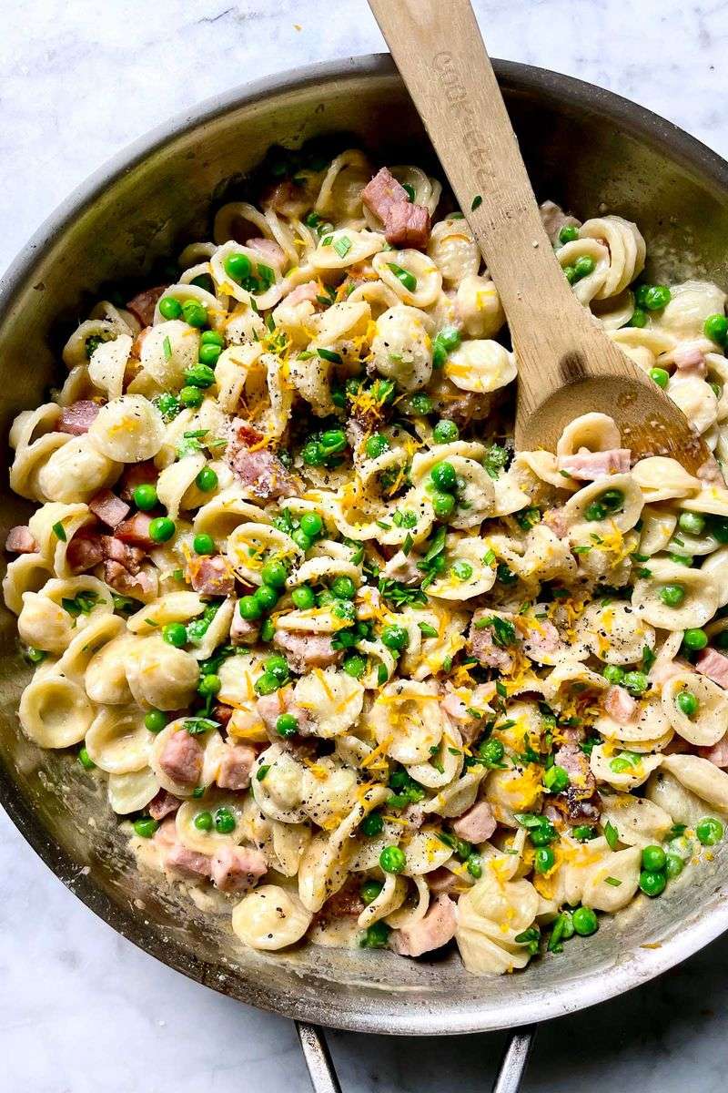 Ham, Pea, and Mint Pasta