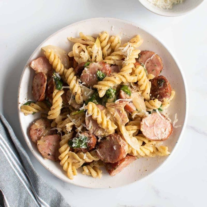 Kielbasa Pasta with Garlic and Butter