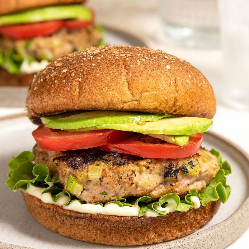Swap heavy burgers for turkey or veggie burgers